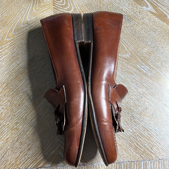 SALVATORE FERRAGAMO Brown Men’s Tassel Leather Dress Shoes 10 - Picture 7 of 10
